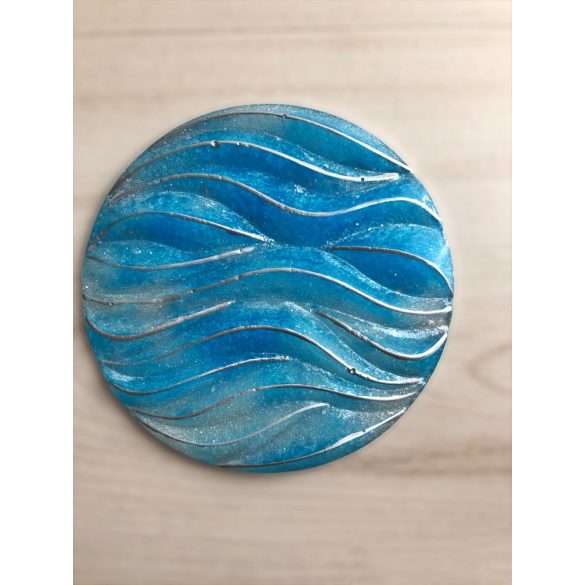 " 3D kék-türkiz poháralátét szett" #209 Resinart, Abstract,  Epoxy, Poháralátét