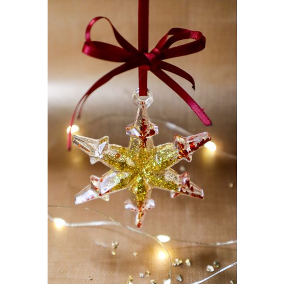 " Gold-Red Csillag Karácsonyfadísz " #237