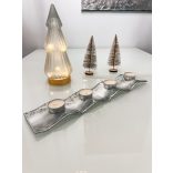 "Fehér&ezüst 4 hajlításos adventi gyertyatartó" #01