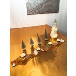 "Bronz-fehér-rosegold 4 hajlításos adventi gyertyatartó"#03