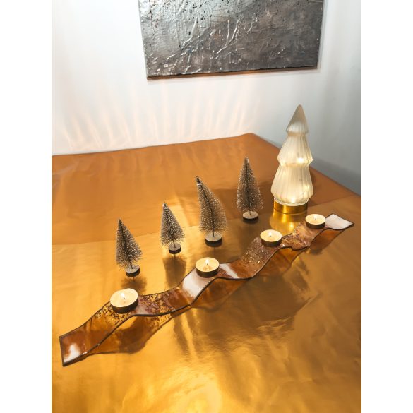 "Bronz-fehér-rosegold 4 hajlításos adventi gyertyatartó"#03