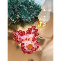   "Piros-fehér rénszarvas formájú epoxi gyanta kínálótál" #05