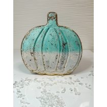   " Türkíz-fehér ombre tök formájú kínálótál "#02