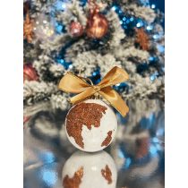 " Bronz-fehér földgömb karácsonyfadísz" #10