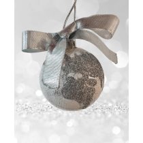 " Ezüst-fehér földgömb karácsonyfadísz" #11