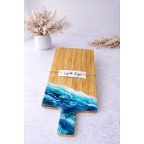   "Türkíz  epoxi gyanta fedésű vágódeszka, különleges ajándék, anyák napja, köszönőajándék"#03