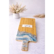   "Kék-ezüst epoxi gyanta fedésű vágódeszka, különleges ajándék, anyák napja, köszönőajándék"#05