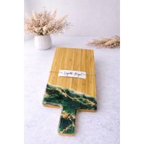   "Zöld-arany epoxi gyanta fedésű vágódeszka, különleges ajándék, anyák napja, köszönőajándék"#06