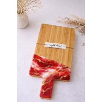   "Arany-piros epoxi gyanta fedésű vágódeszka, különleges ajándék, anyák napja, köszönőajándék"#08