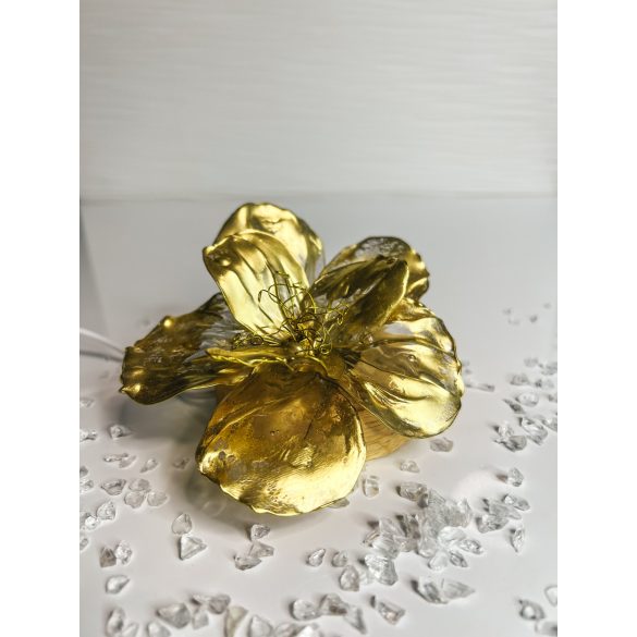 "Arany-áttetsző epoxi gyanta virág formájú hangulatlámpa"#01
