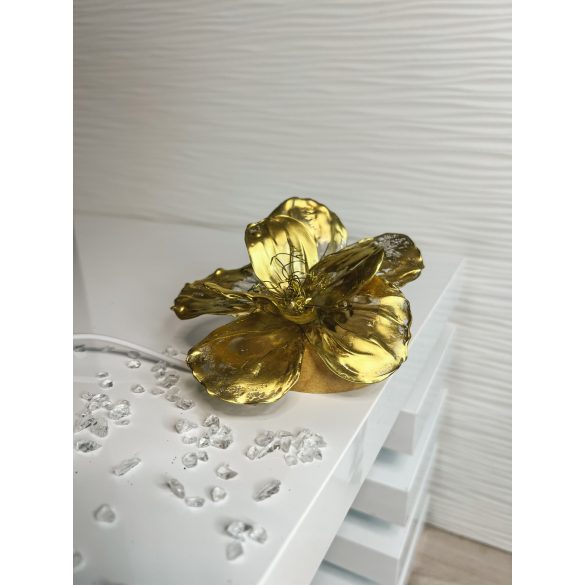 "Arany-áttetsző epoxi gyanta virág formájú hangulatlámpa"#01
